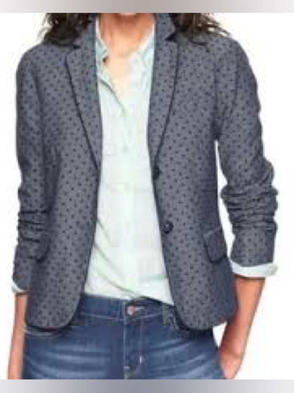Gap sz 2 Polka Dot blue navy Women’s Blazer Jacket academy blazer